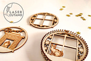 CHRISTMAS ORNAMENTS Multilayer File, a Templates & Theme by LaserCutano (Thumbnail 5 of 10)