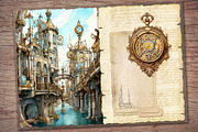 Steampunk Clockwork Scrapbook Kit, a Transportation Illustration by Secret Helper (Thumbnail 6 of 8)