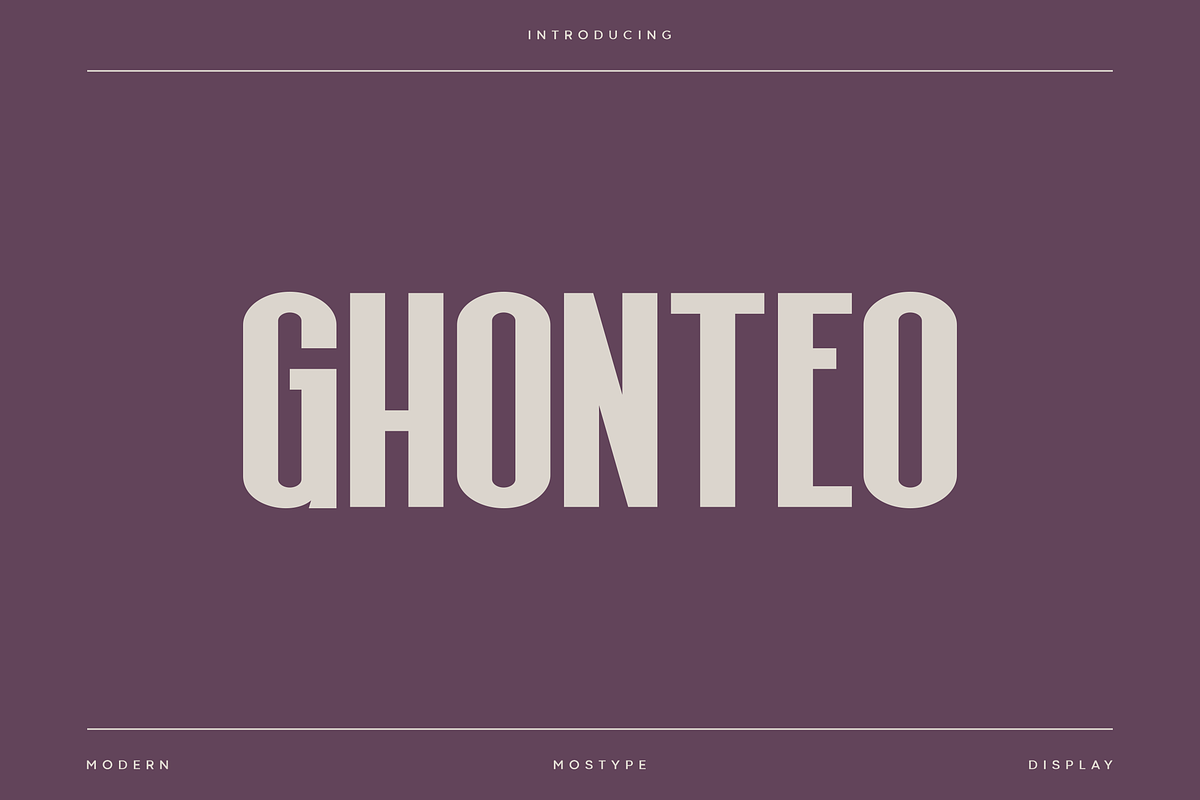 Ghonteo - Modern Condensed Typeface, a Font by Letterna (Photo 1 of 4)