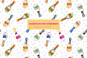 Champagne for Everybody - pattern, a Pattern Graphic by Katerina Tova (Thumbnail 1 of 6)