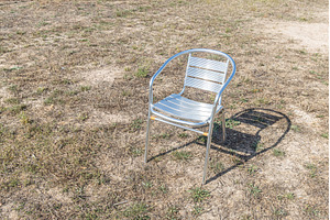 Metallic white chair on the gray, a Sports & Recreation Photo by Illustrations&photos