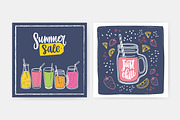 Smoothie drinks set + backgrounds, a Food Illustration by Good Studio (Thumbnail 7 of 25)