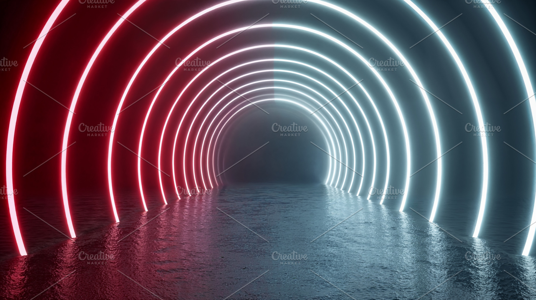 Neon-lit tunnel creates a vibrant, mystical vibe, a Background Photo by OSORIOartist