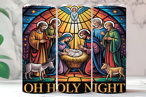 Stained Glass Nativity Tumbler, a Background Photo by LamanAzalea