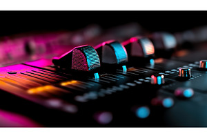 Close up of audio mixing console, a Technology Photo by Lermont51