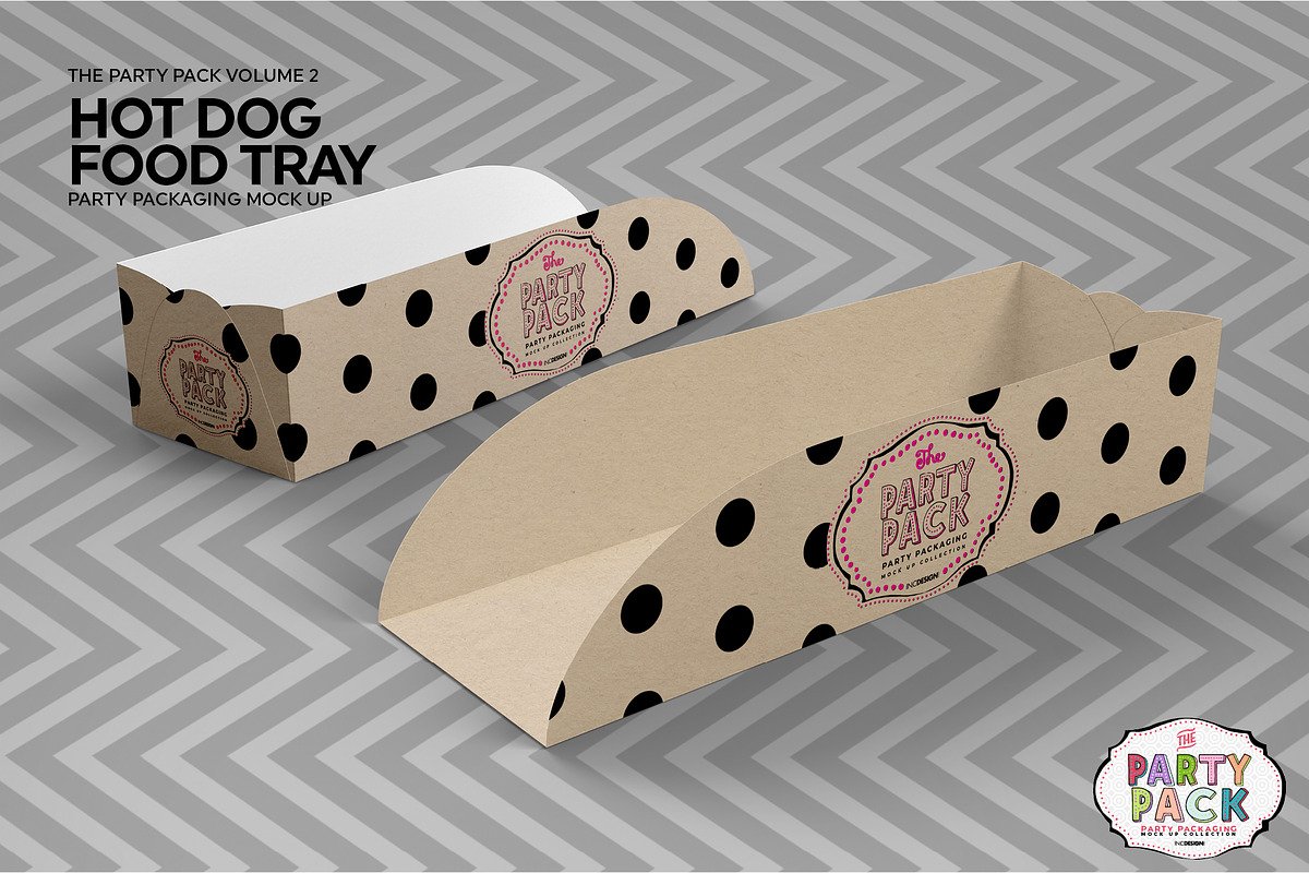 Hot Dog Tray Packaging Mockup, a Cups & Container Mockup by INCDesign (Photo 6 of 7)