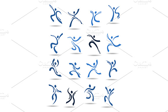 Silhouettes Of Dancing Peoples