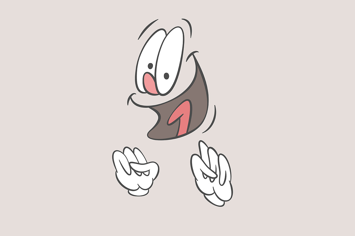 Silly faces, Retro cartoon emotions, an Illustration by Anastasiya Klempach (Photo 3 of 4)