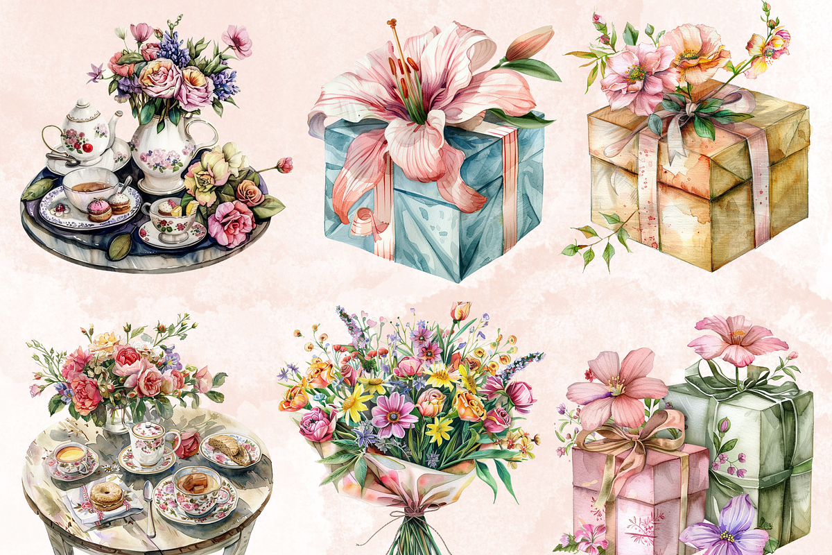 Mother's Day Gifts Clipart, a Graphic by GiraffeCreative (Photo 6 of 9)