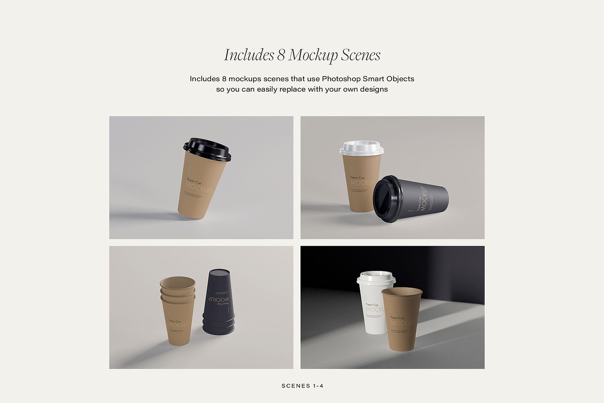 Paper Coffee Cup Mockups, a Cups & Container Mockup by Wildfield Studio (Photo 2 of 7)