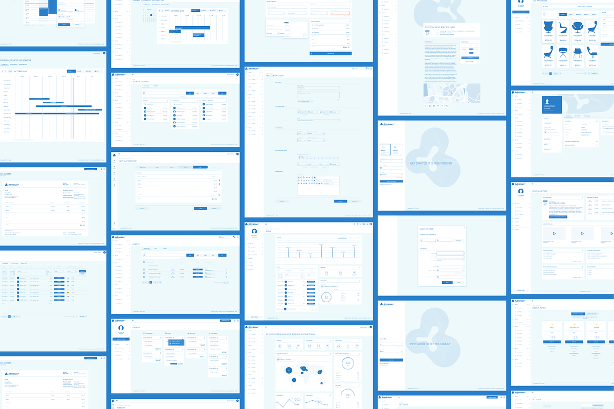 Adminian 4 Wireframe Kit, a Wireframe Template by UI Kitchen (Photo 7 of 8)