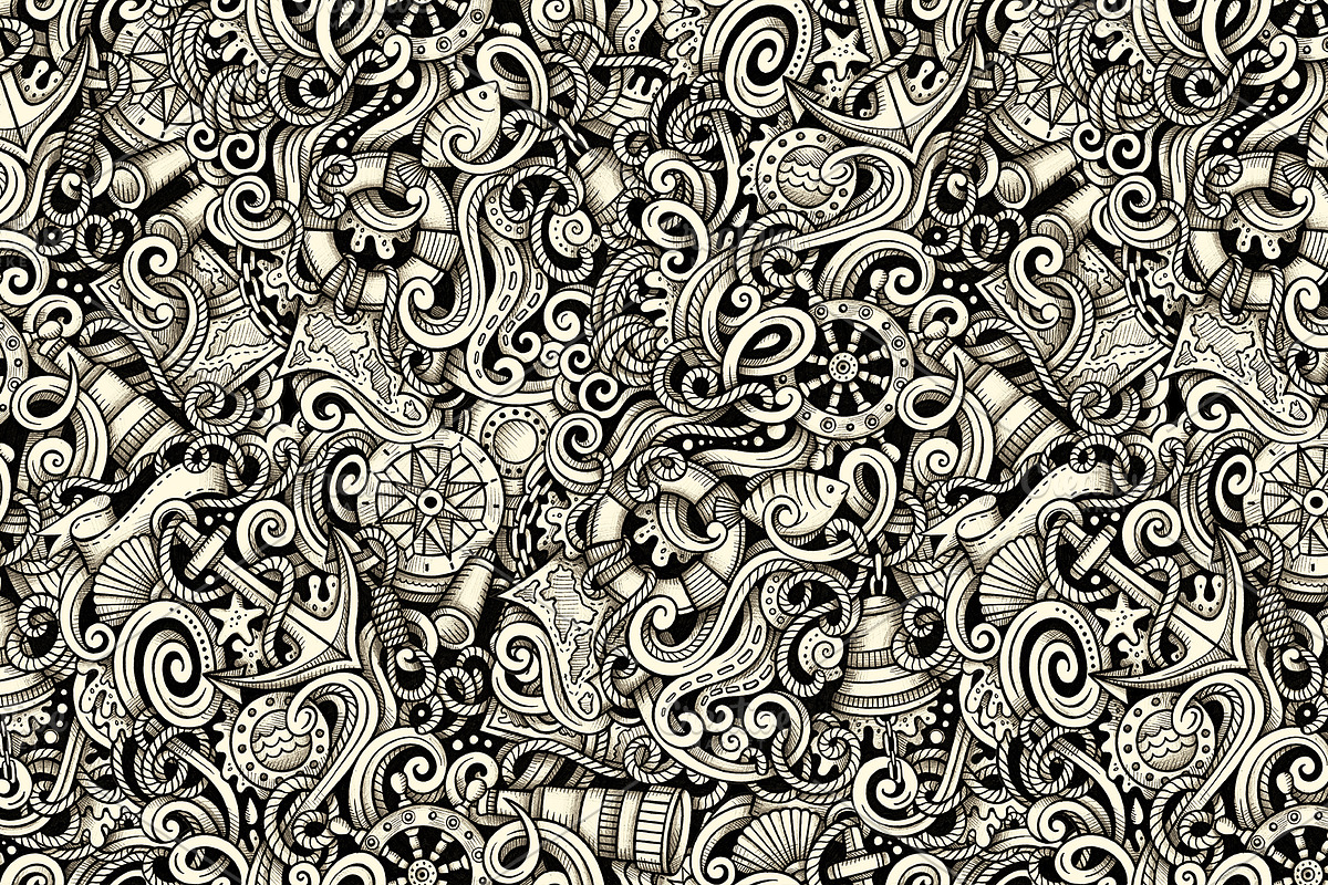 Nautical Graphics Doodles Patterns, an Object Illustration by BALABOLKA (Photo 5 of 6)