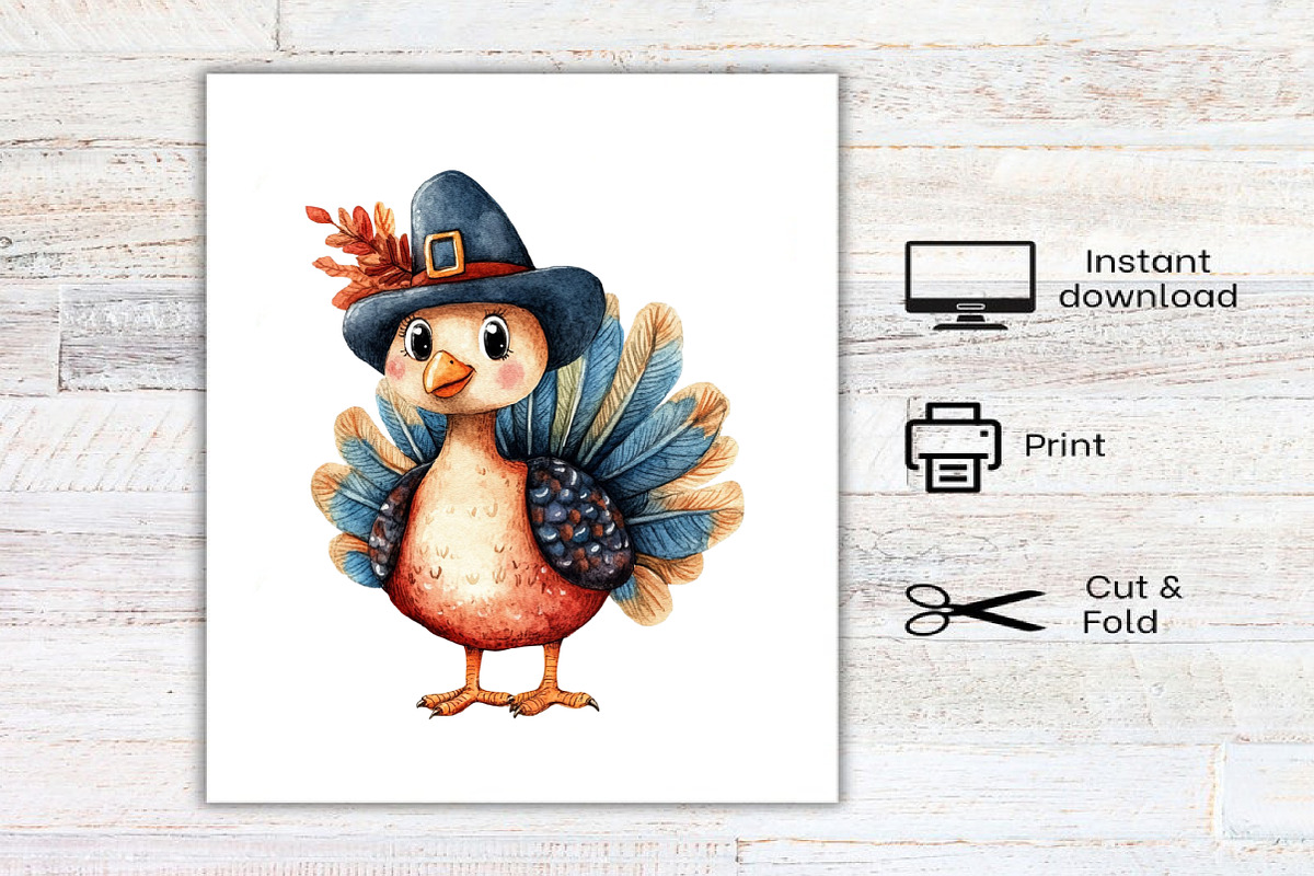 Thanksgiving Turkey Clipart, an Illustration by Canvas Craft (Photo 8 of 8)