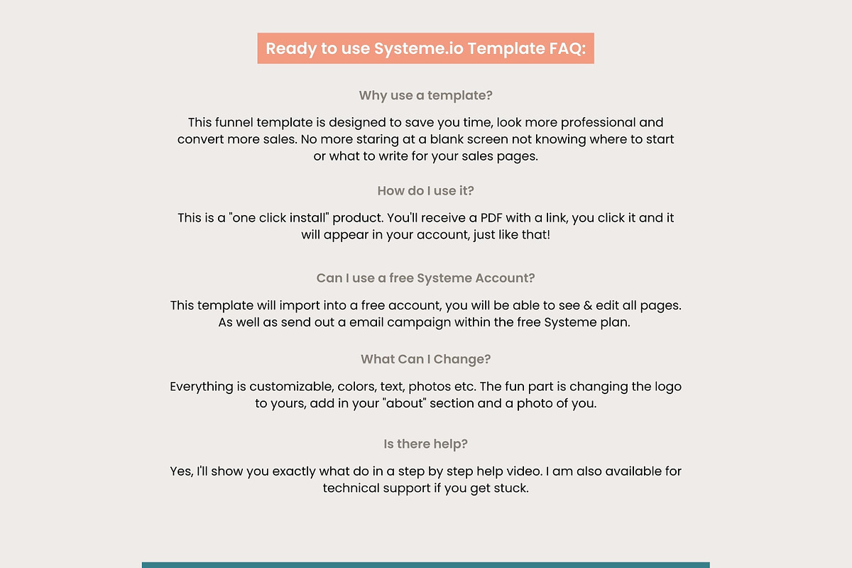 Systeme.io Calypso Peach Lead Funnel, a Landing Page Template by Hayley's Digital Hub (Photo 4 of 9)
