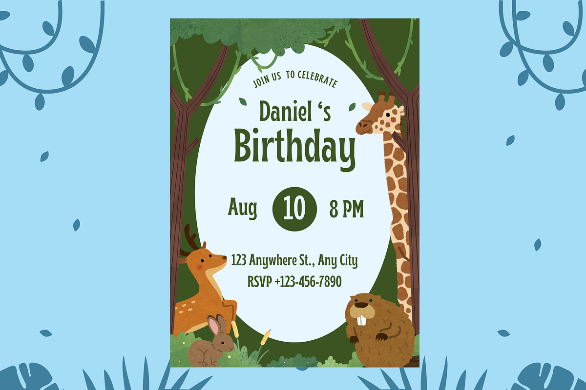 Zoo Birthday Invitations Templates, a Templates & Theme by TemplateCastleStore (Photo 13 of 18)