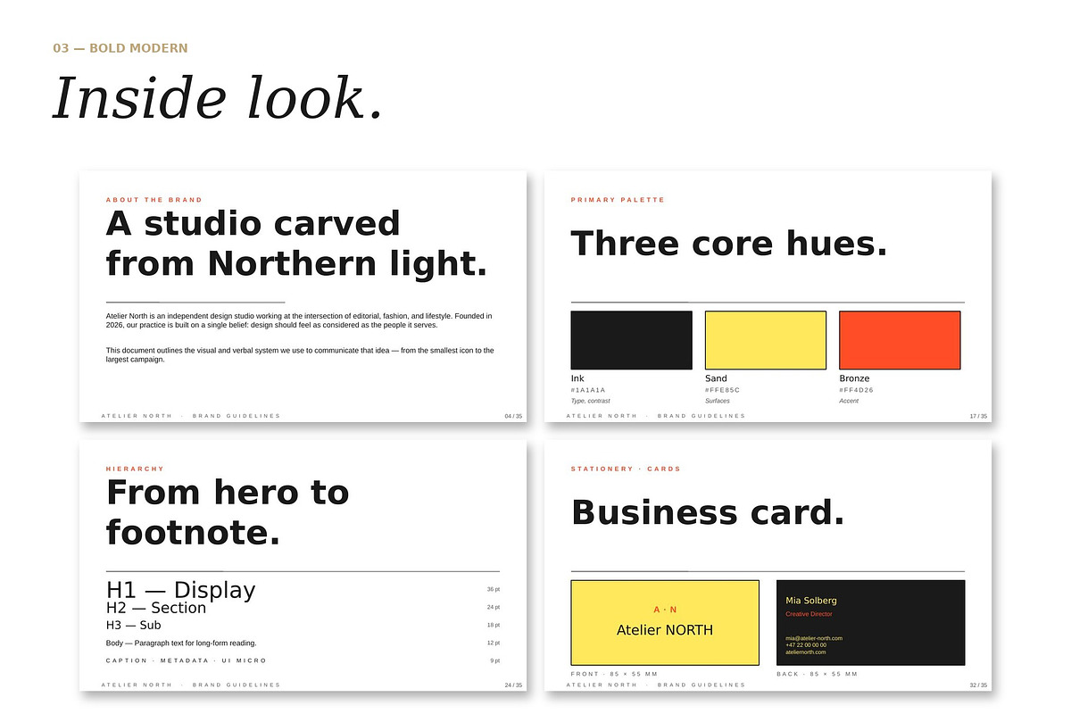 Brand Guidelines Template — 3-in-1, a Branding & Logo Template by Just Necessary (Photo 4 of 9)