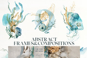 Watercolor ocean animals background, an Animal Illustration by Yuliya Derbisheva (Thumbnail 6 of 13)