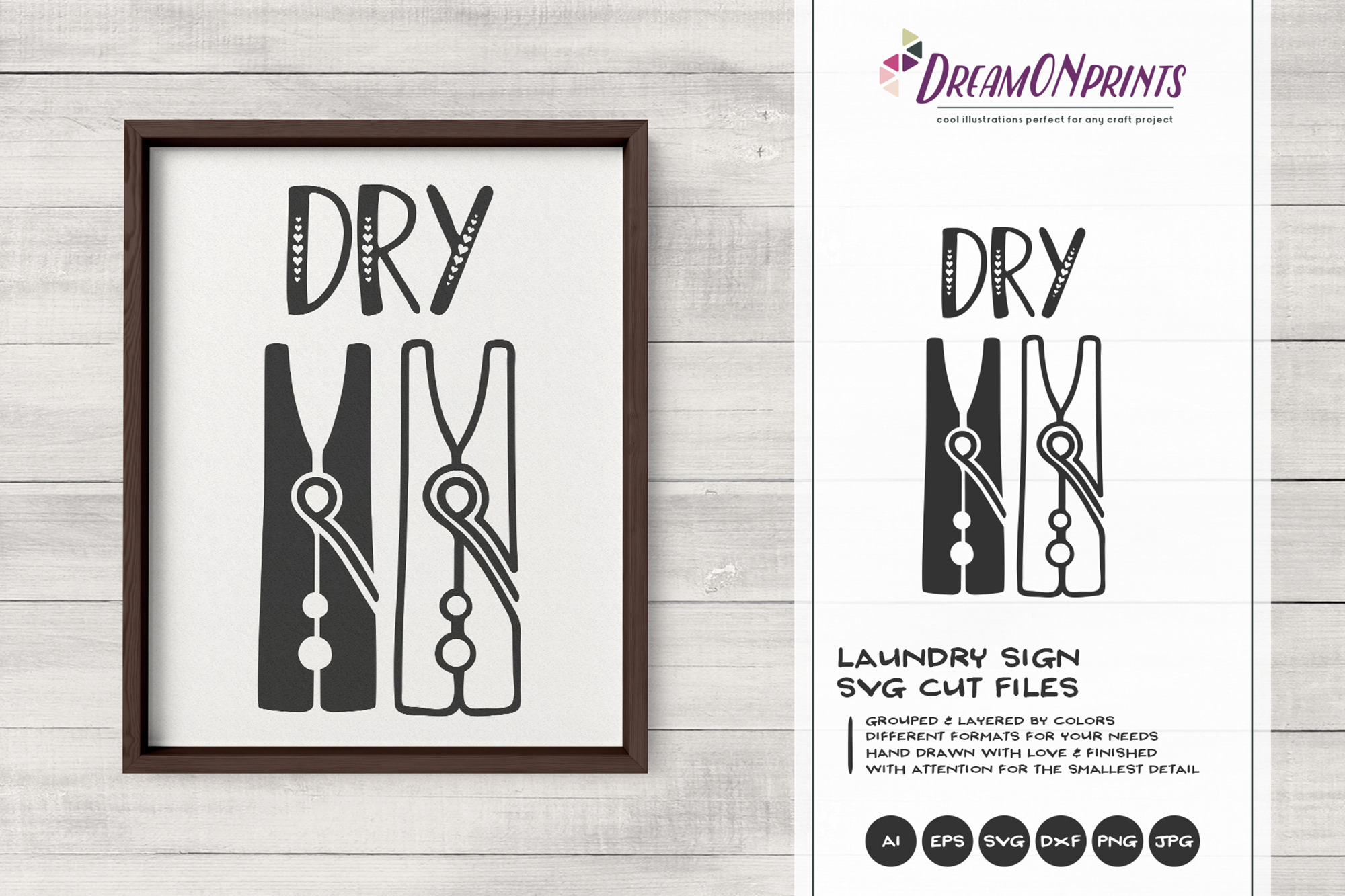 Laundry Signs SVG | Dry SVG Vector, an Illustration by DreamONprints