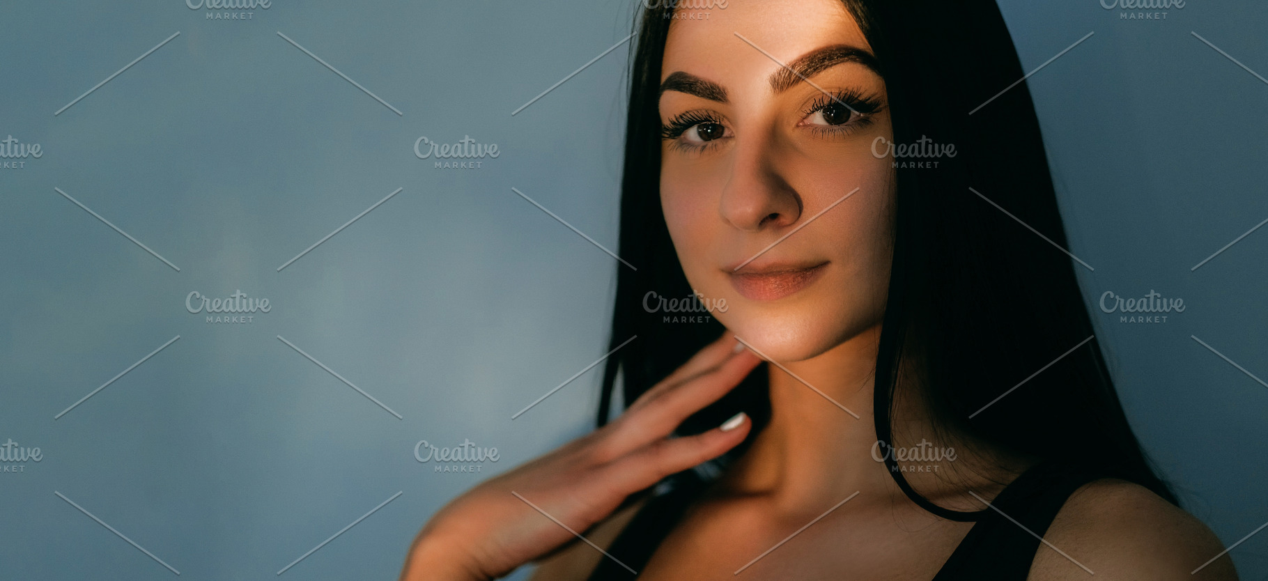 Shiny look face flare pretty light lens woman skin, a Person Photo by Photo Drive Studio