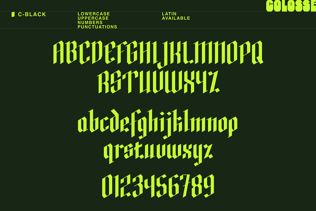 c-black display type, a Blackletter Font by Colosse Foundry (Photo 8 of 8)