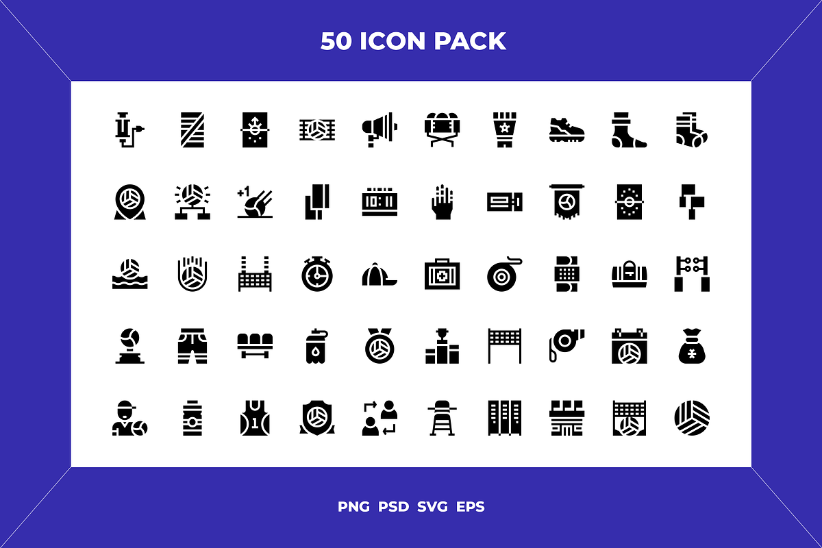 Volleyball filled of icons, a Solid Icon by Wencory (Photo 1 of 2)