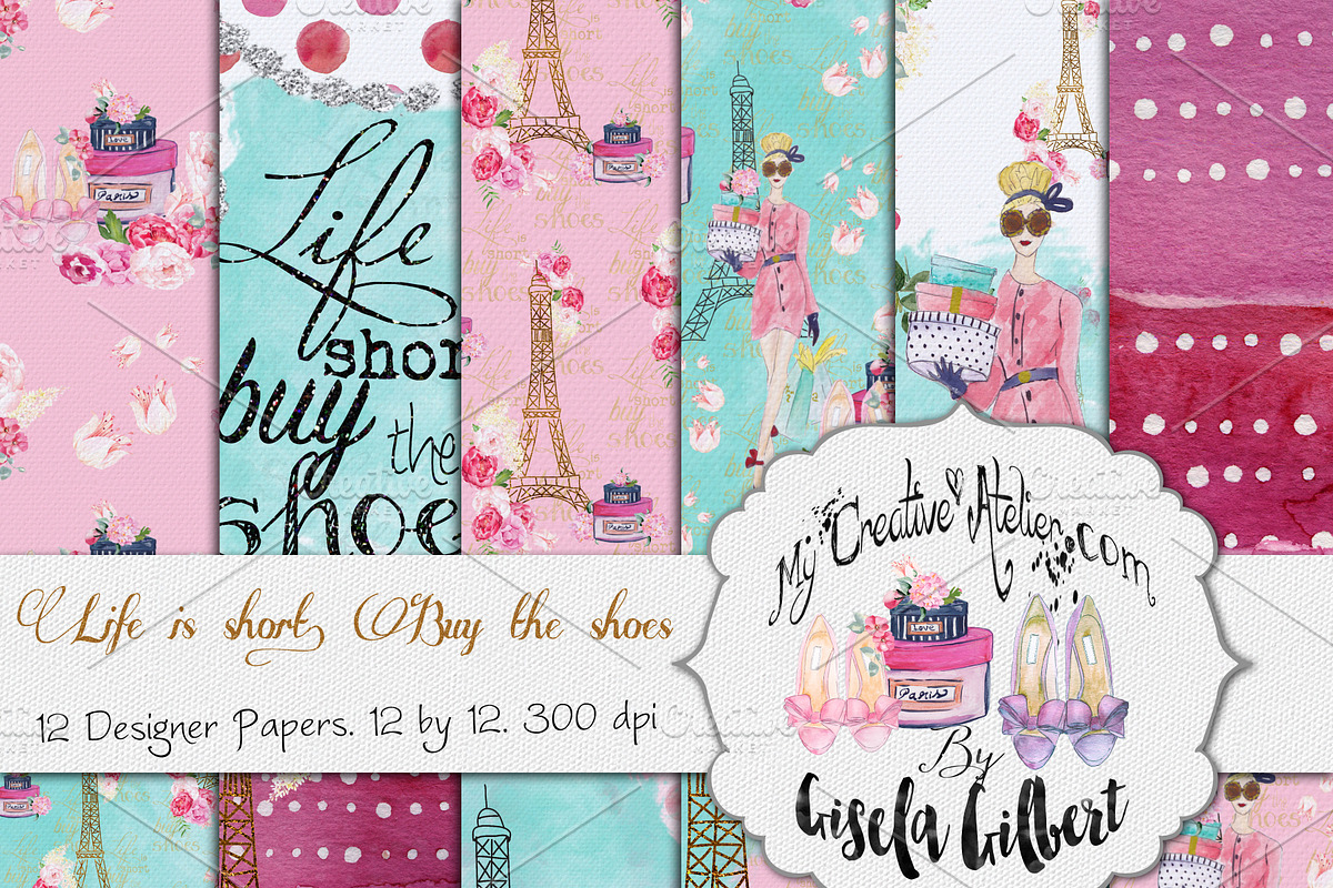 Buy the Shoes. Digital Paper, a Pattern Graphic by My Creative Atelier (Photo 1 of 2)