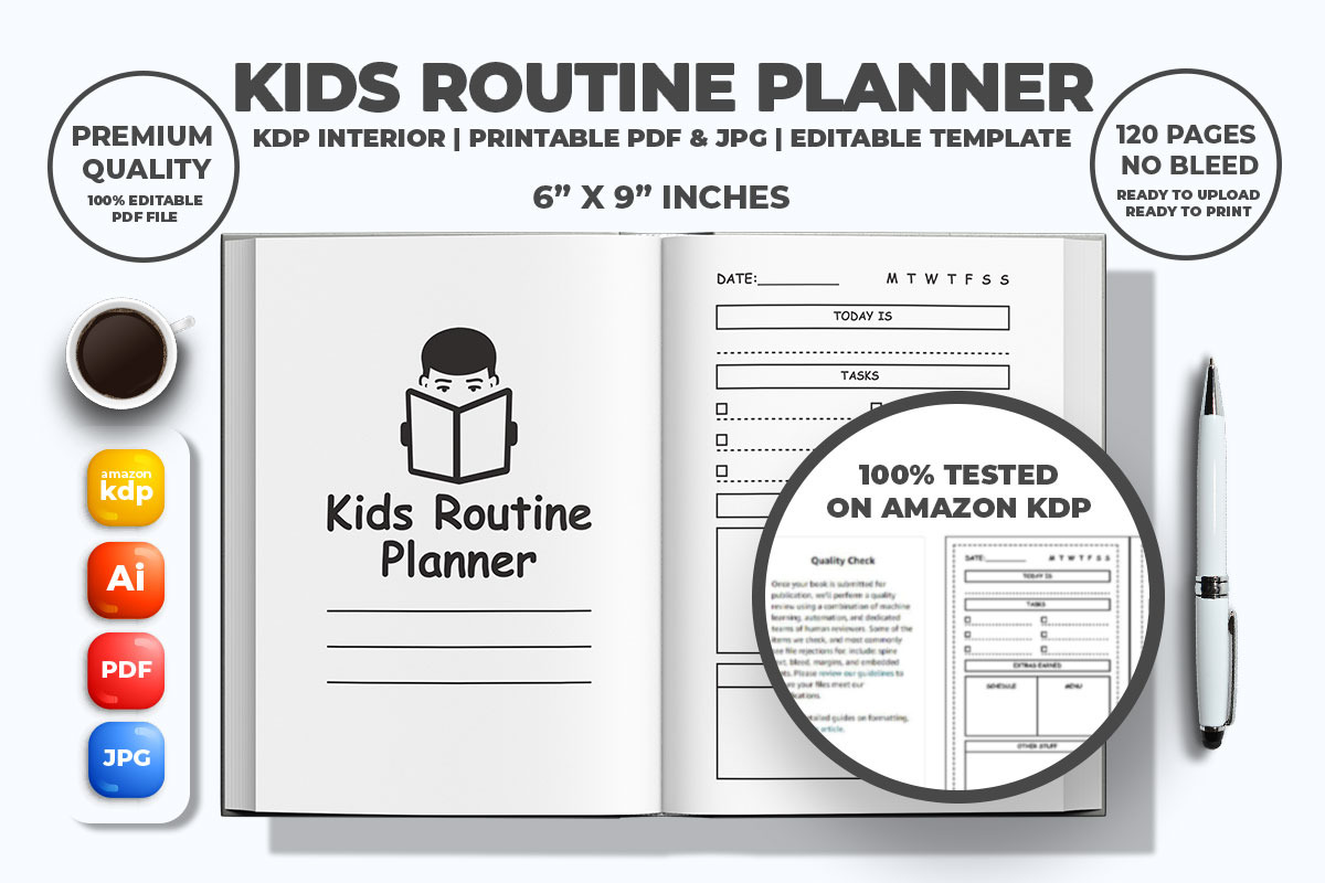 Kids Routine Planner KDP Interior, a Templates & Theme by M9 Design (Photo 2 of 3)
