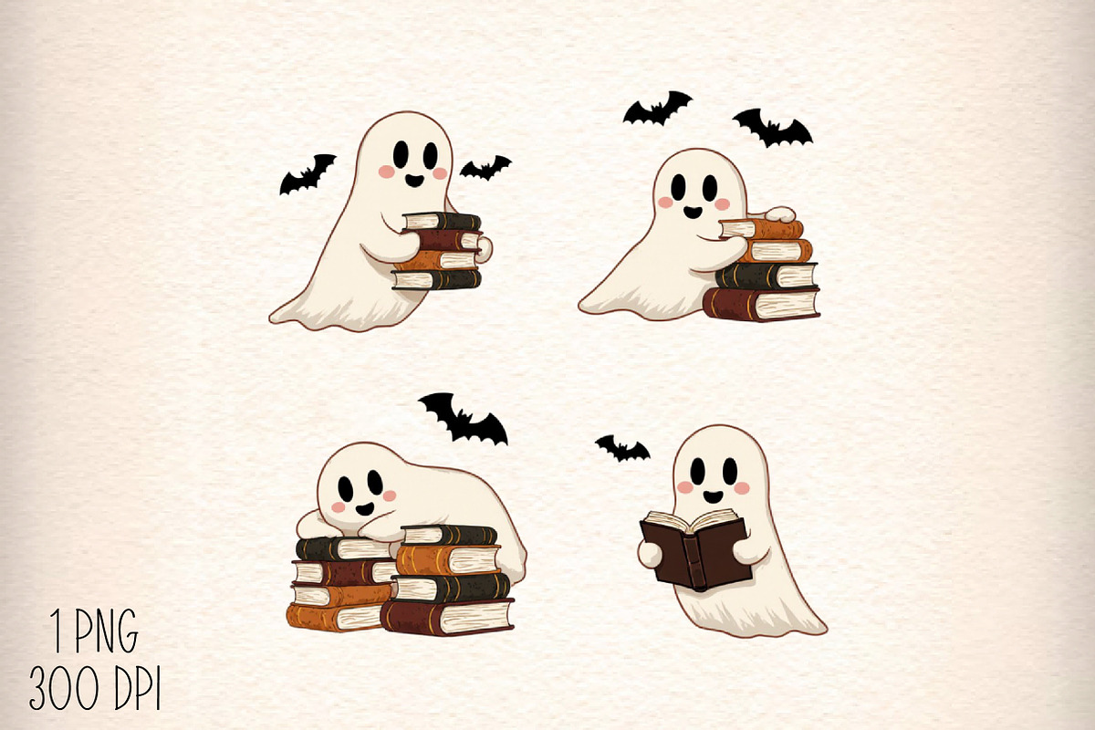 Reading Ghost PNG, Halloween Book, an Illustration by Daily.Designs (Photo 1 of 5)