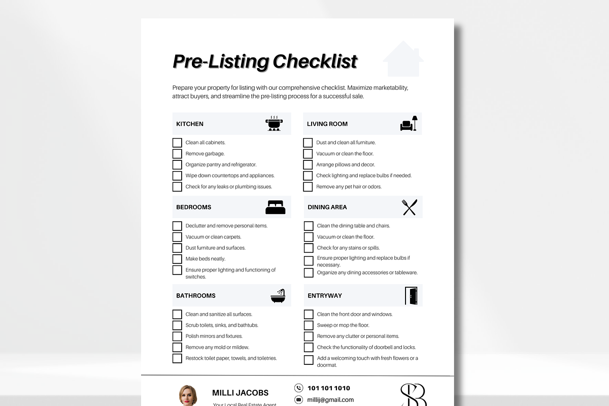 Real Estate Pre-Listing Checklist, a Flyer Template by Modernastic - Canva (Photo 3 of 7)