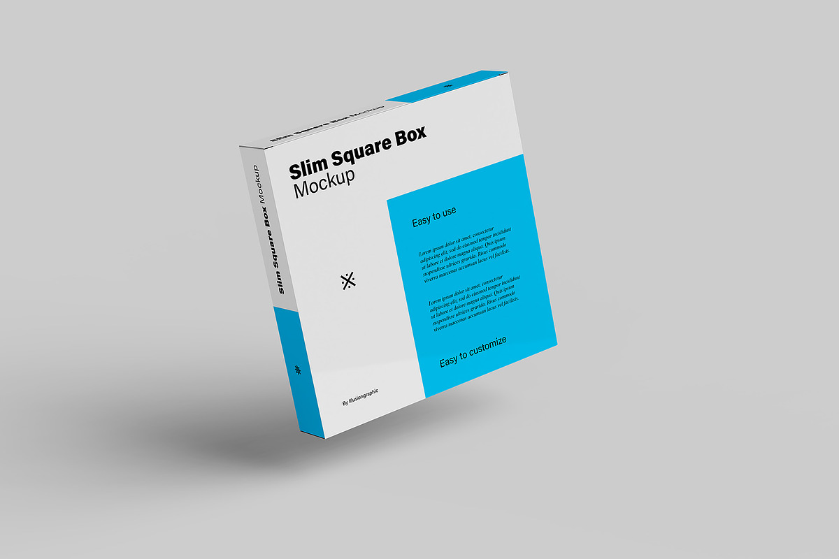 Slim Square Box Mockups - 6 views, a Mockup by Illusiongraphic (Photo 7 of 15)