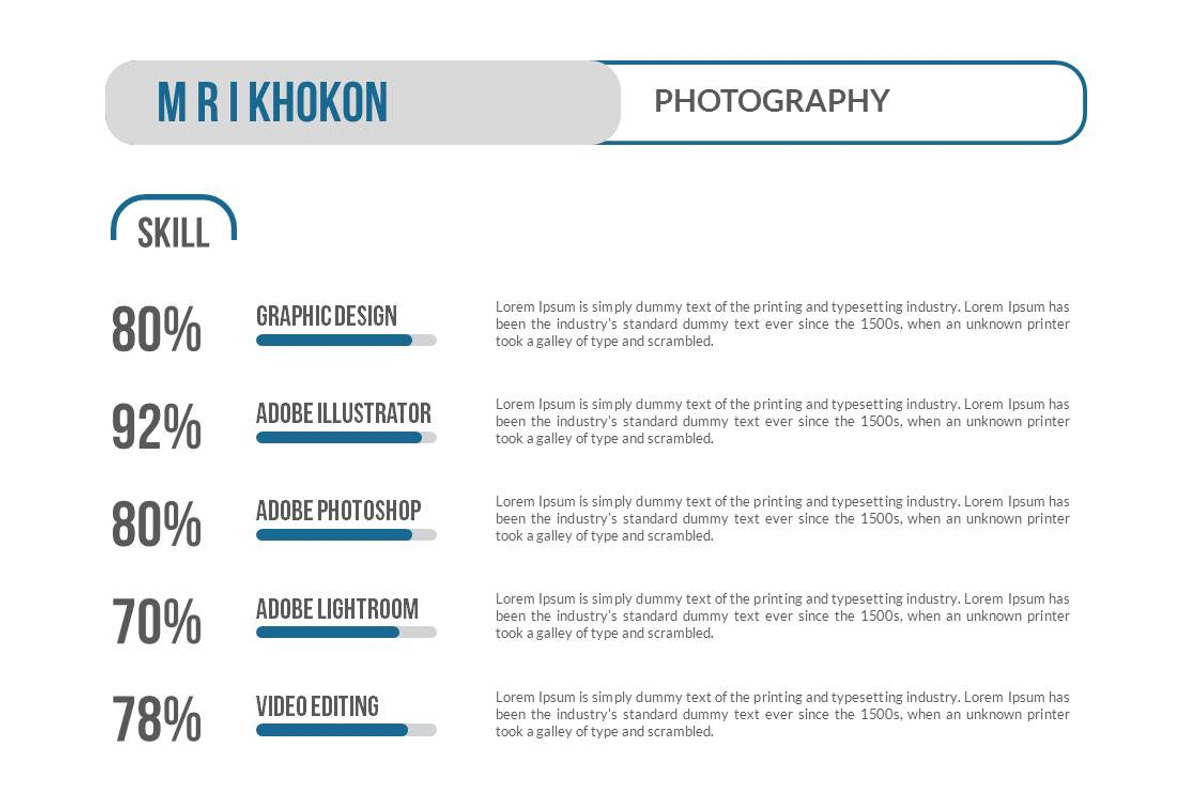 Photography CV PowerPoint Templates, a Presentation Template by MRI STUDIO (Photo 6 of 13)