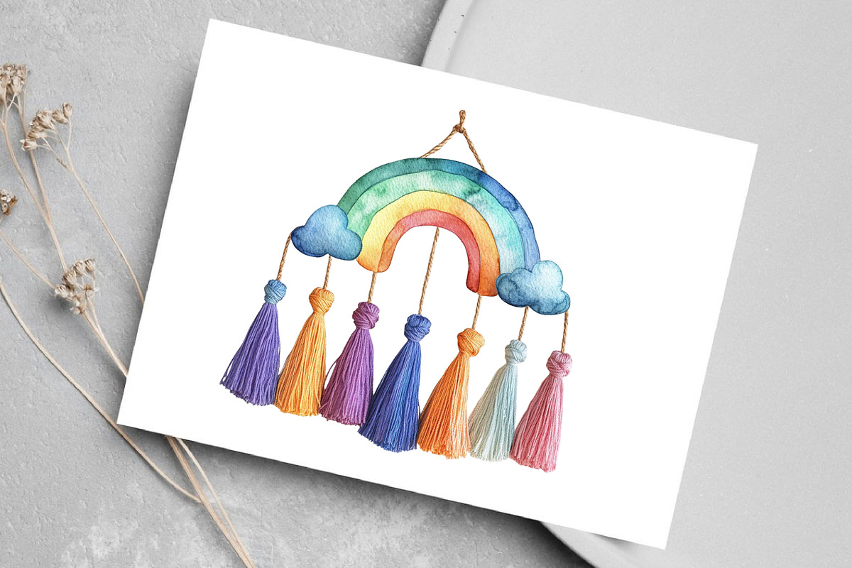 Watercolor Boho Baby Clipart Bundle, an Illustration by Canvas Craft (Photo 4 of 7)