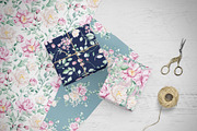 Pink and white watercolor flowers, a Card Template by Larisa Maslova (Thumbnail 10 of 12)