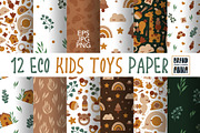 Eco Kids Toys patterns pack, a Pattern Graphic by Brandianna (Thumbnail 1 of 5)