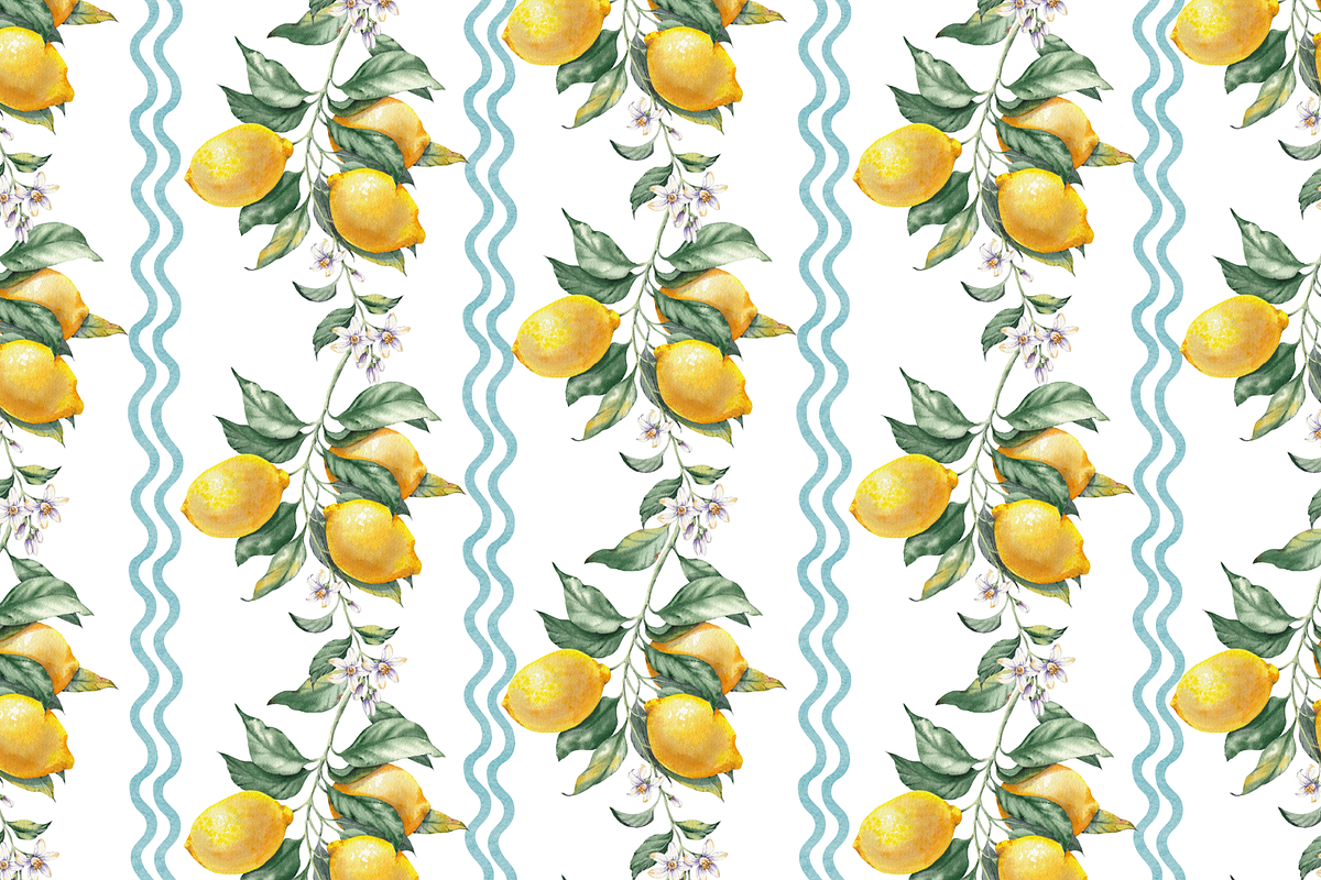 Lemon Garden Seamless Patterns, a Pattern Graphic by Jeanna Draw (Photo 8 of 10)
