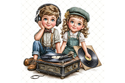 Record Playing Clipart JPG, a Person Illustration by Memories By Lea (Thumbnail 4 of 17)