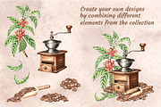 Coffee watercolor clip art set, a Food Illustration by susie-p-art (Thumbnail 12 of 15)