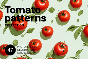 Tomato Patterns. 47 images, a Food Illustration by Handmadefont