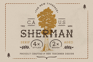 Sherman Font + 3 Logo Templates