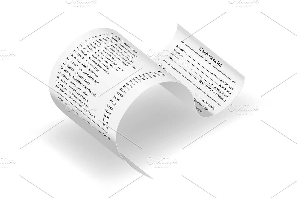 Payment check or receipts with, a Technology Illustration by the8monkey