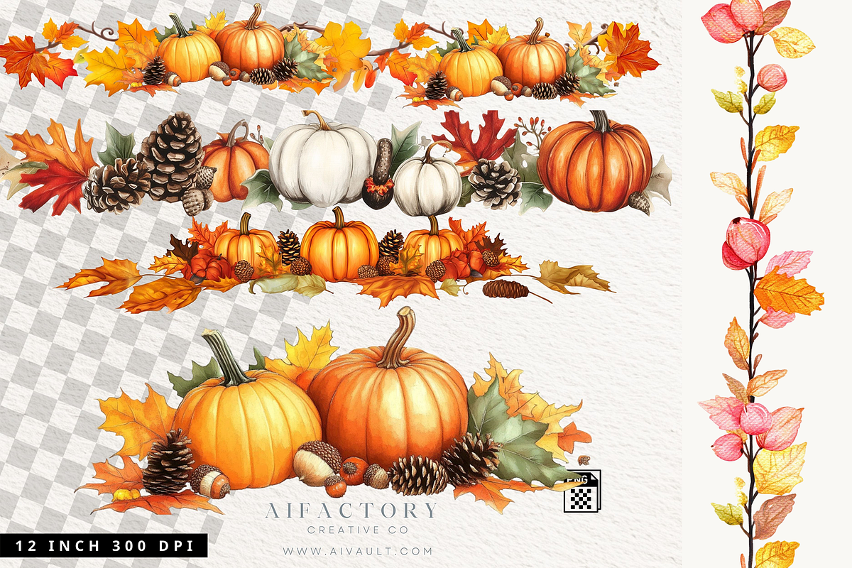 Thanksgiving Clipart Fall Watercolor, an Object Graphic by artinspirestudio (Photo 10 of 10)