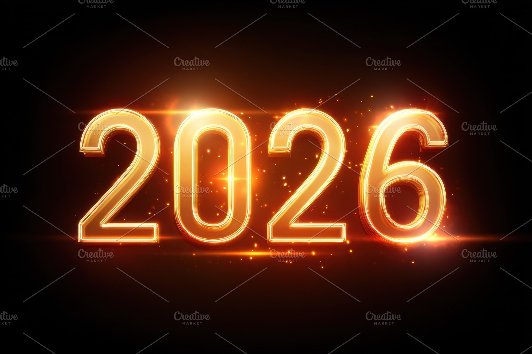 Glowing 2026 numbers for new year celebration, a Holiday Photo by AlyaAnd