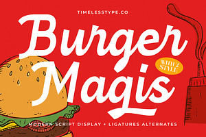 Burger Magis Modern Script Font, a Script Font by timelesstype.co