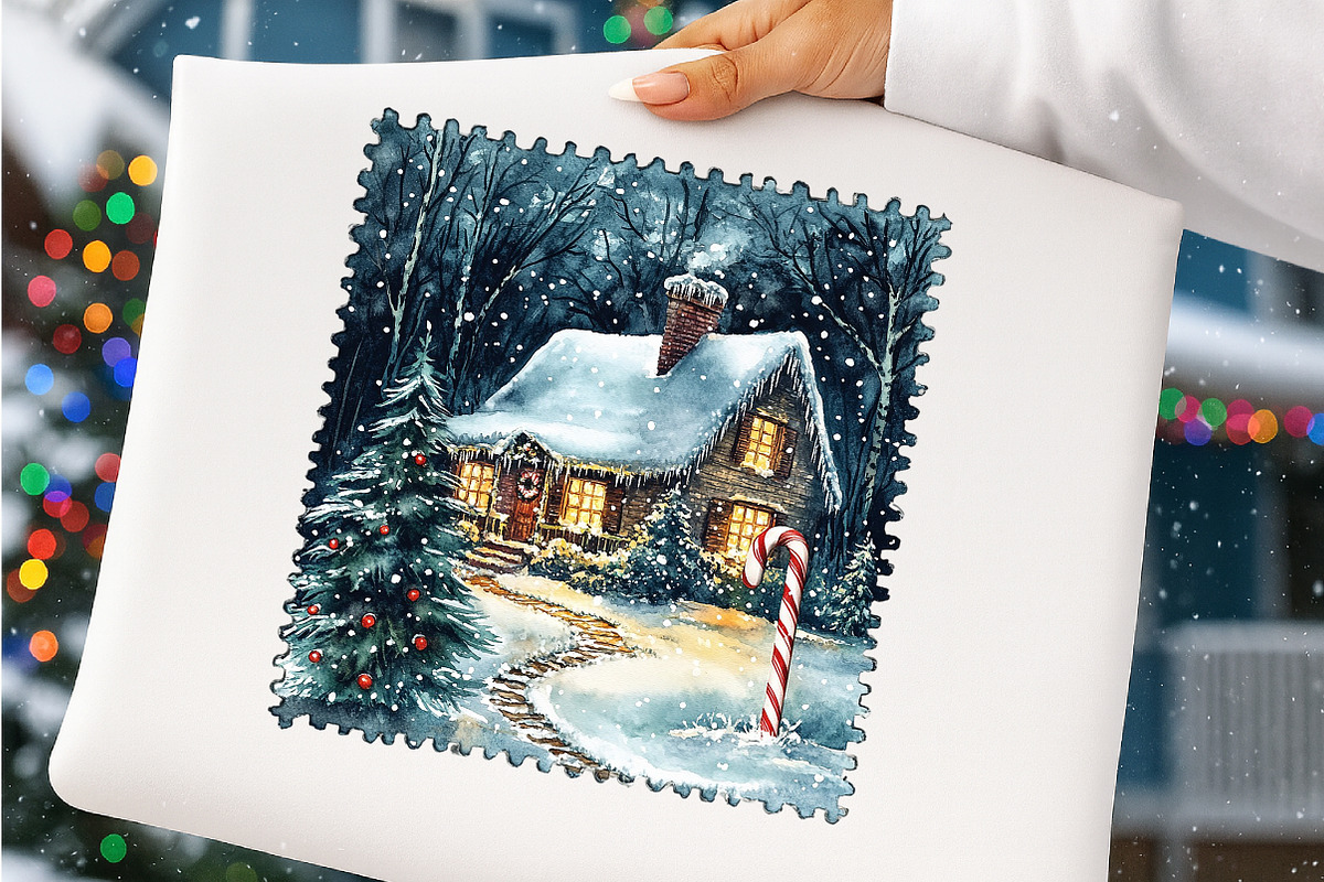 Christmas Stamp Clipart, a Transportation Illustration by SinaCreation (Photo 5 of 9)