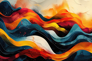 Colorful digital art featuring flowi, a Photo by LOGOCREATIVE