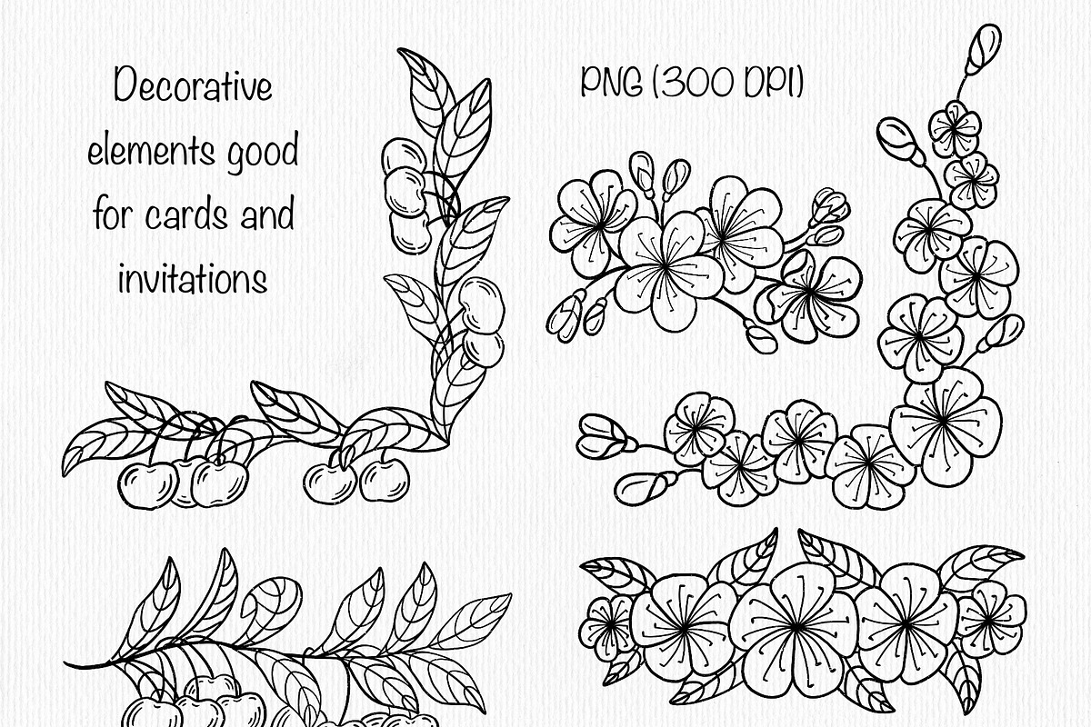 Cherry Blossom Line Art, a Seasonal Illustration by Iryna Mel (Photo 5 of 10)