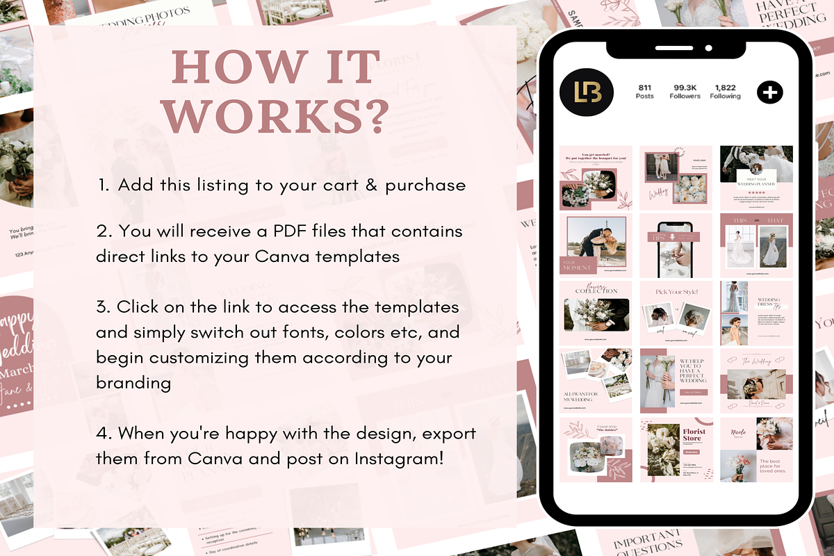 Wedding/Florist Instagram Templates, a Social Media Template by LushBury (Photo 6 of 9)