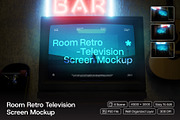 Room Retro Television Screen Mockup, an Advertising Mockup by herutage (Thumbnail 1 of 5)