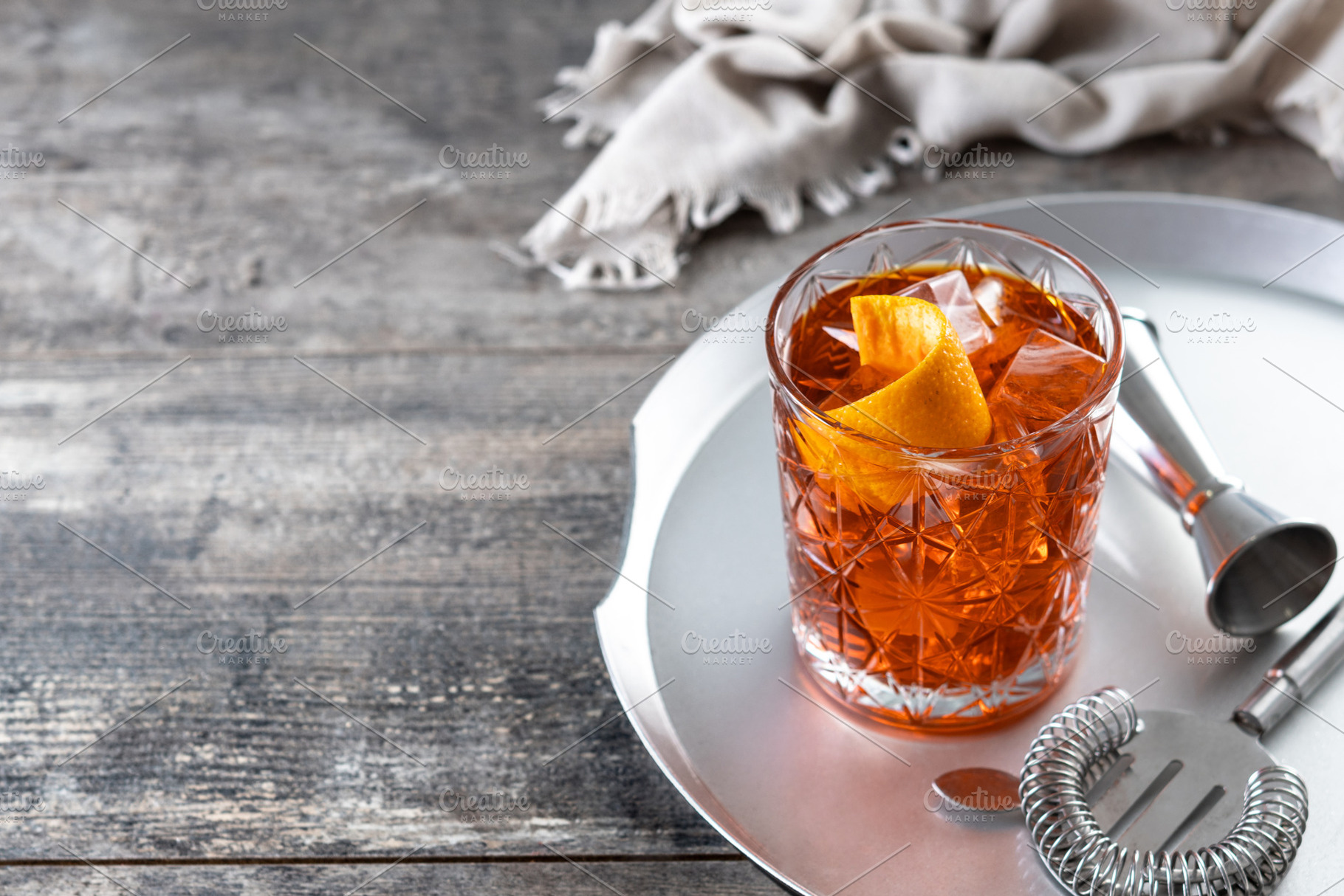 Americano cocktail garnished with tw, a Food & Drink Photo by etorres69