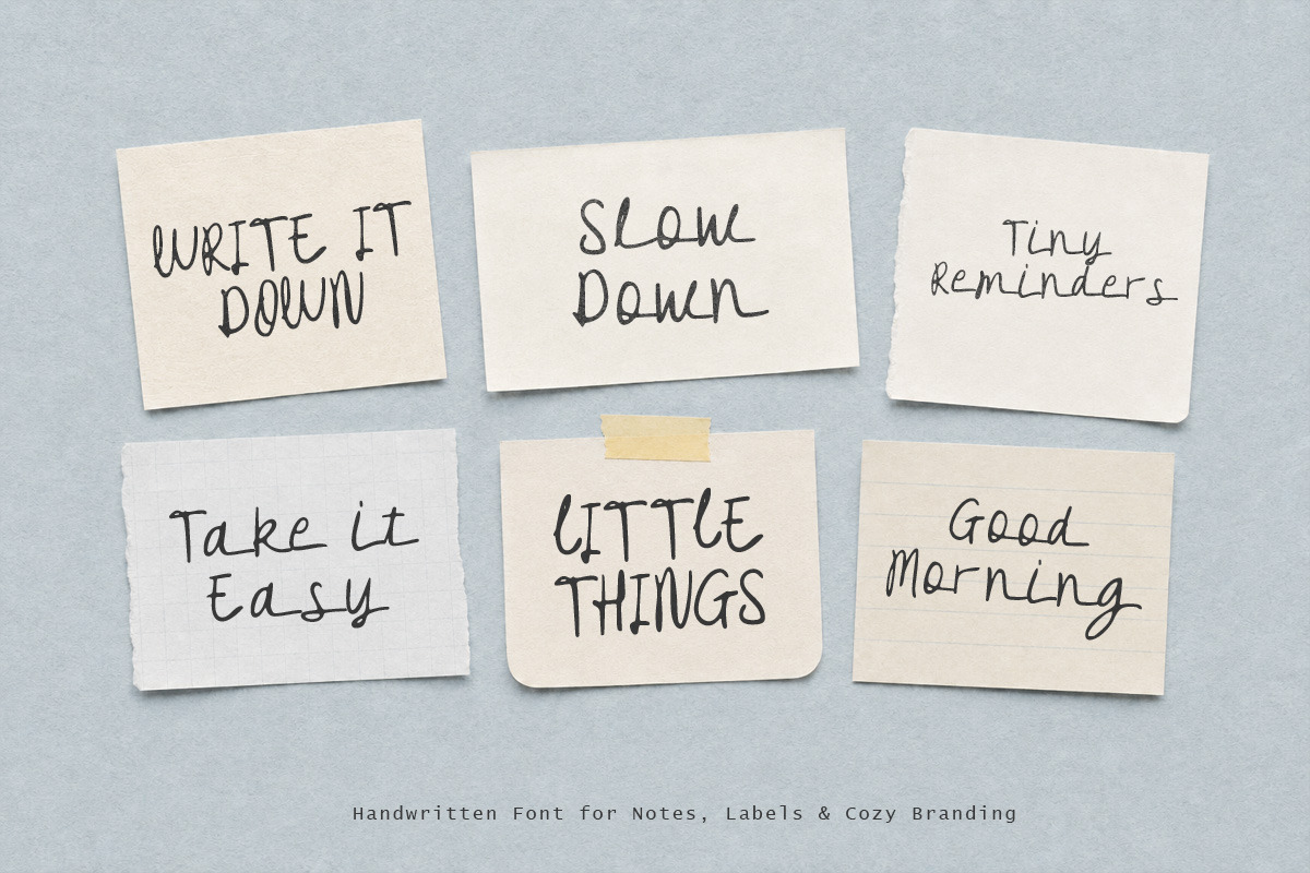 Crooked Morning Cozy Handwritten, a Handwritten Font by Littlehand (Photo 2 of 9)